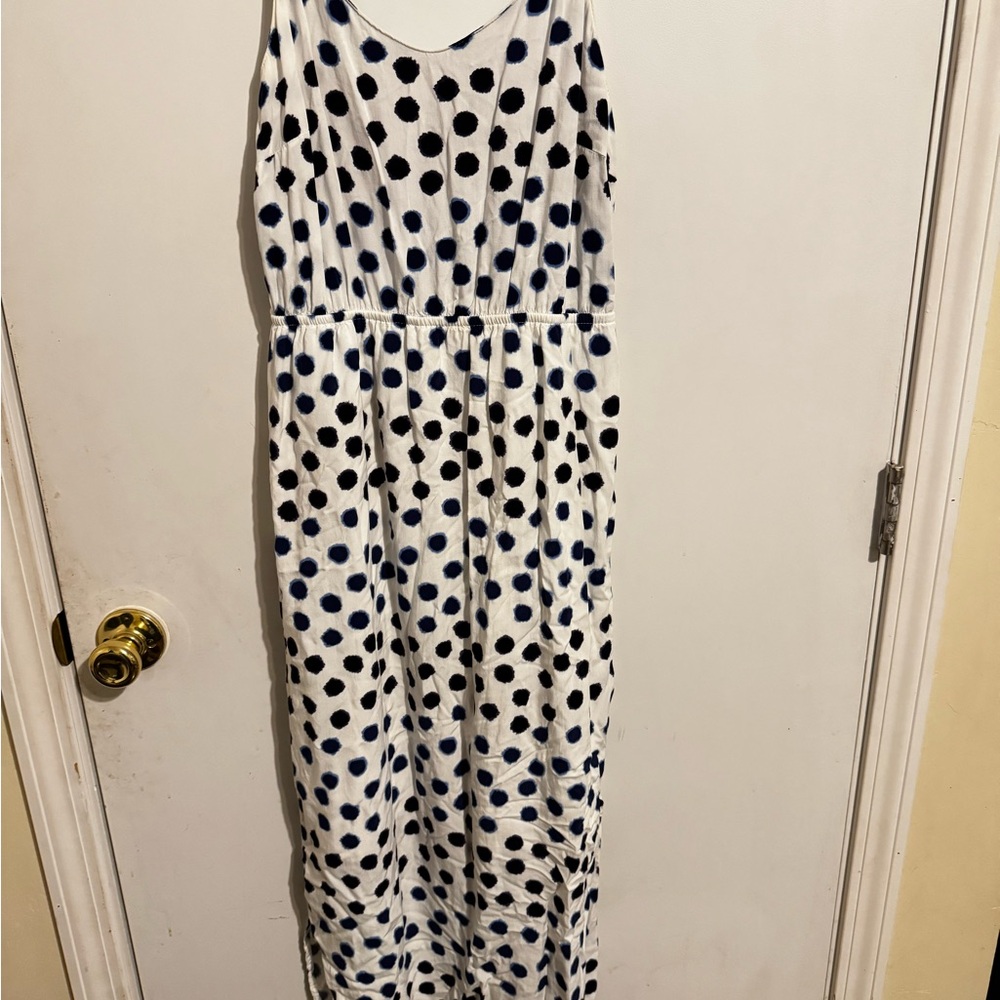 Old Navy White and Blue Polka Dot Dress